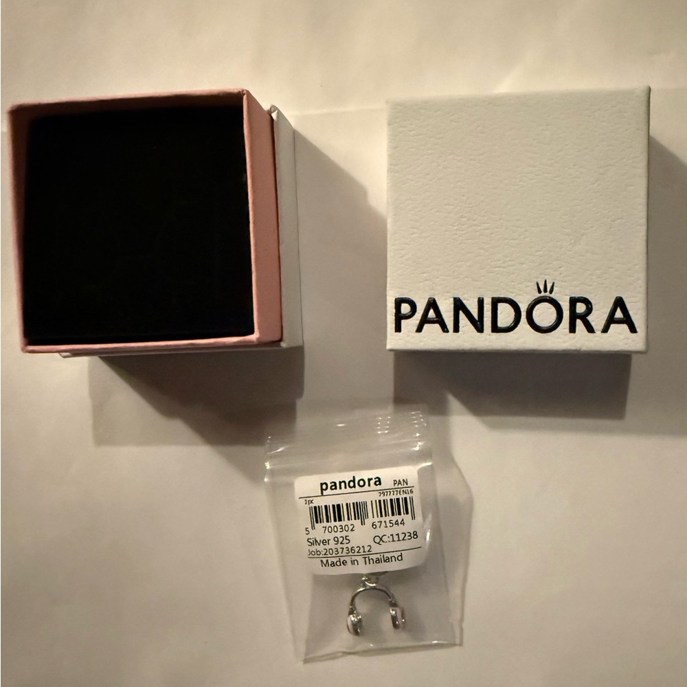 Pandora Silver Charm with Black Accents